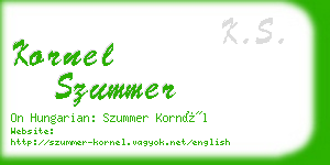 kornel szummer business card